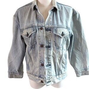 Ralph Lauren Denim & Supply Relaxed Trucker Jean Jacket Light Wash Distressed M